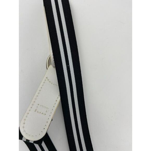 NWT Cole Haan Belt Womens Sz S M Black White Leather Trim Elastic Stretch Buckle - Picture 11 of 16